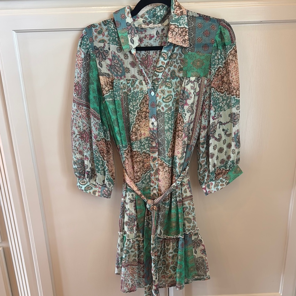 Entro Multicolor Patchwork Mini Dress - image 1